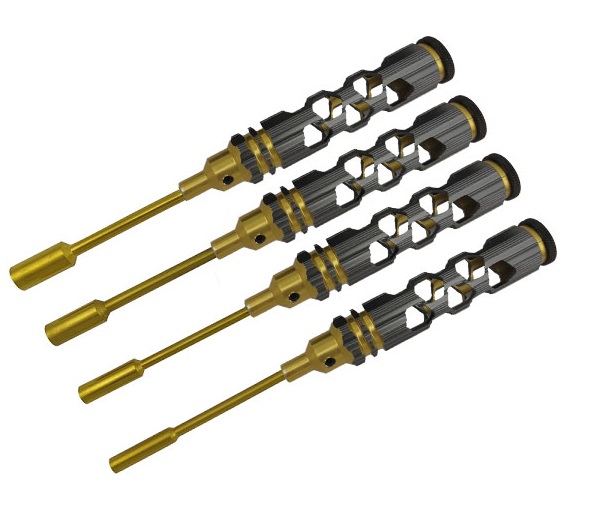 [���ܼ�] DTT03006 [DETAILS TECH] (Ƽź ��) Titanium Coated Tips Nut Drivers Set - Ink Gold Honeycomb 4pcs (4.0, 5.5, 7.0, 8.0mm)