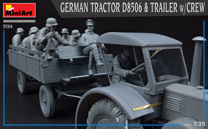 [���ܼ�] BE35314 [Miniart] BE35314 1/35 German Tractor D8506 w/Trailer and Crew