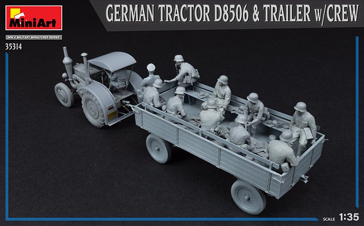 [���ܼ�] BE35314 [Miniart] BE35314 1/35 German Tractor D8506 w/Trailer and Crew