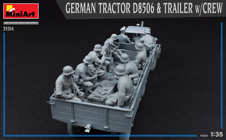 [���ܼ�] BE35314 [Miniart] BE35314 1/35 German Tractor D8506 w/Trailer and Crew
