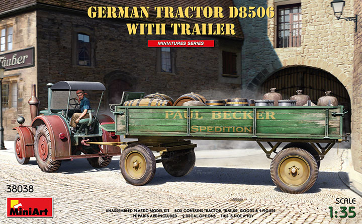 [���ܼ�] BE38038 [Miniart] BE38038 1/35 German Tractor D8506 with Trailer