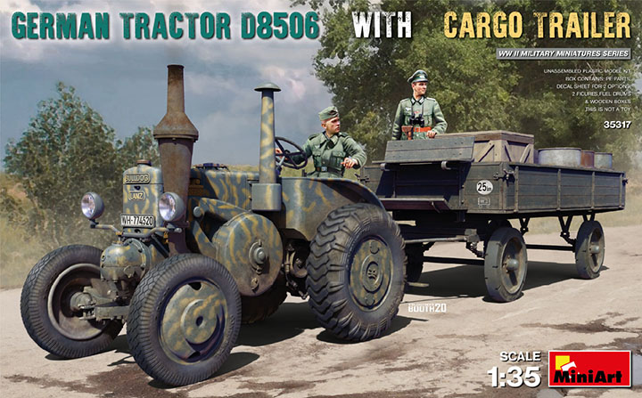 [ܼ] BE35317 [Miniart] BE35317 1/35 German Tractor D8506 w/Cargo Trailer