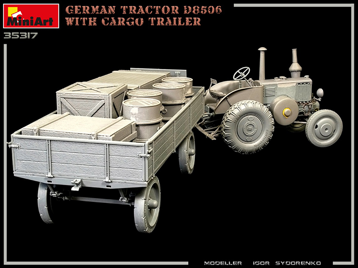 [ܼ] BE35317 [Miniart] BE35317 1/35 German Tractor D8506 w/Cargo Trailer
