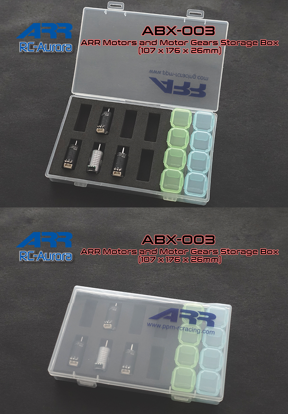 [ܼ] ABX-003 [COX/PPM RACING] (̴ ) Motors and Motor Gears Storage Box (107 x 176 x 26mm)