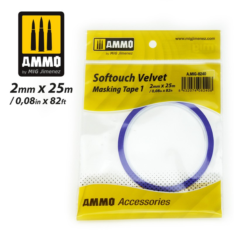 [ܼ] CG8240 [MIG AMMO] CG8240 SOFTOUCH VELVET MASKING TAPE 1 - 2mm X 25M