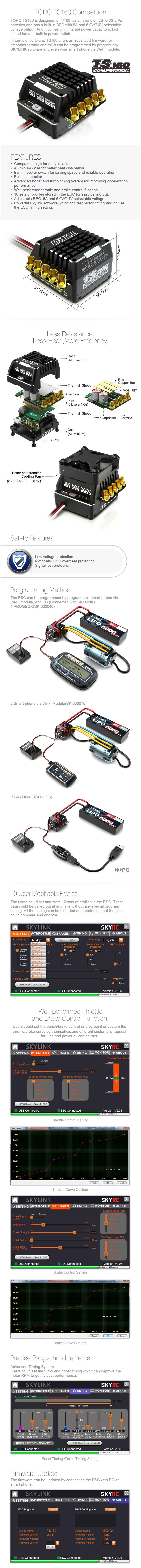[���ܼ�] SK-300064-01-REPAIR [SKY RC] (���� ����ǰ) SK-300064-01 - TS 160A Aluminum Case Brushless Sensored ESC For 1/10 (��Ż ���̽�, �ְ����� ���̽� ����)