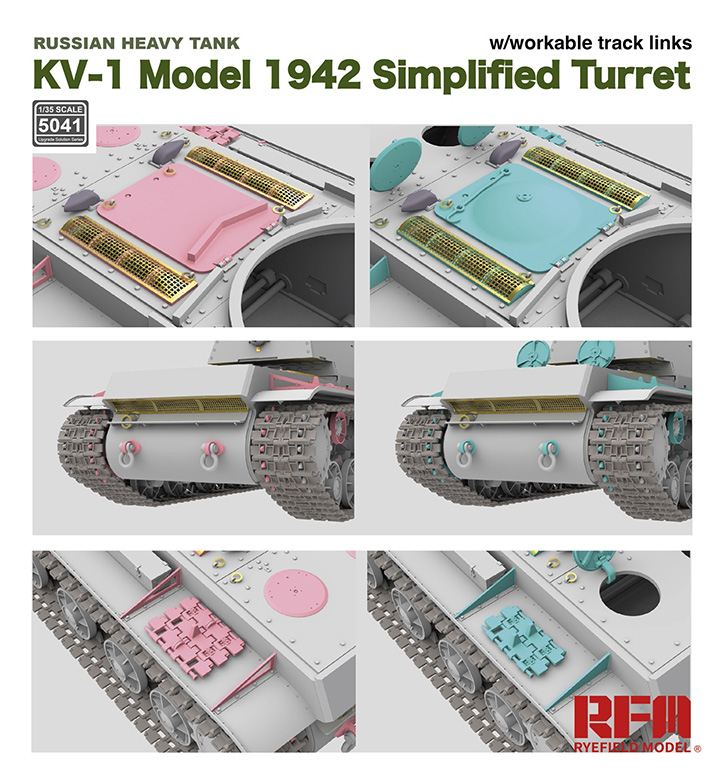 [���ܼ�] CRM5041 [RFM] CRM5041 1/35 KV-1 Model 1942 Simplified Turret w/Workable Track Links
