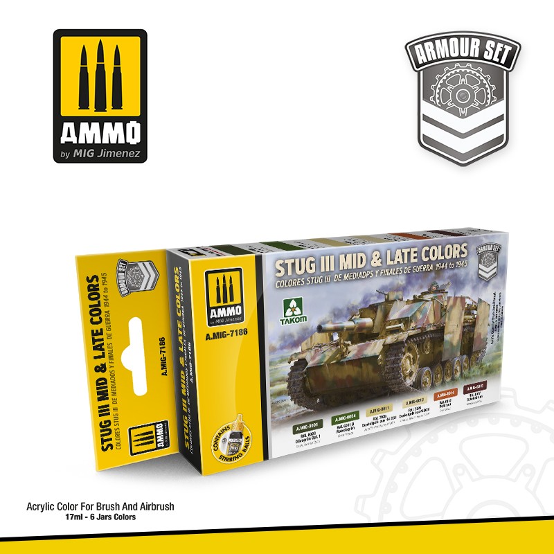 [ܼ] CG7186 [MIG AMMO] CG7186 STUG III MID and LATE COLORS 1944 TO 1945 SET