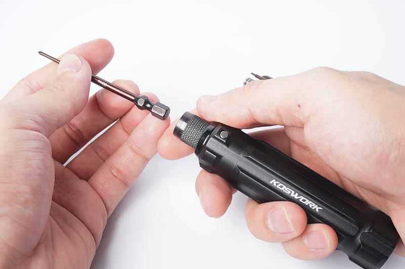 [ܼ] KOS13211 [KOSWORK] (̴ Ʈ) Mini-Z Quick Release 1/4 Drive Hex Driver Set (H1.5, N4.5, P00 & P1)