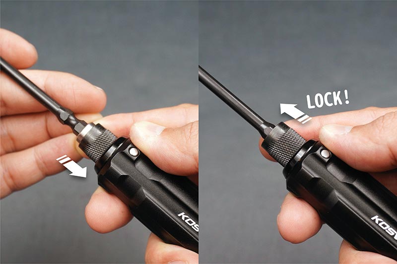 [ܼ] KOS13211 [KOSWORK] (̴ Ʈ) Mini-Z Quick Release 1/4 Drive Hex Driver Set (H1.5, N4.5, P00 & P1)