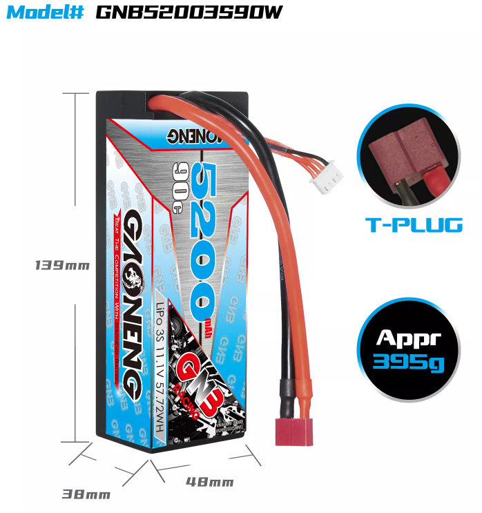 [���ܼ�] GNB52003S90W [GNB] 11.1V 5200mAh 90C ��Ƭ������ ���͸� �ϵ����̽�