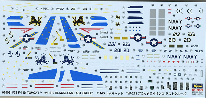 [ܼ] BH02406 [Hasegawa] BH02406 1/72 F-14D Tomcat VF-213 BlackLions Last Cruise