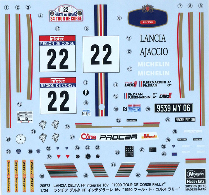 [ܼ] BH20573 [Hasegawa] BH20573 1/24 Lancia Delta HF Integrale 16v 1990 Tour de Corse Rally