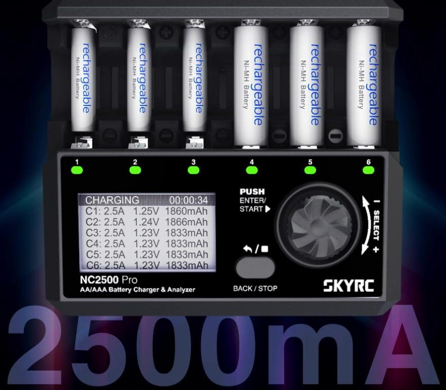 [ܼ] SK-100185-01 [SKY RC] (ͷ ) NC2500 Pro 6EA Battery Charger & Analyzer ̴, Ÿ̾ ̴ī 