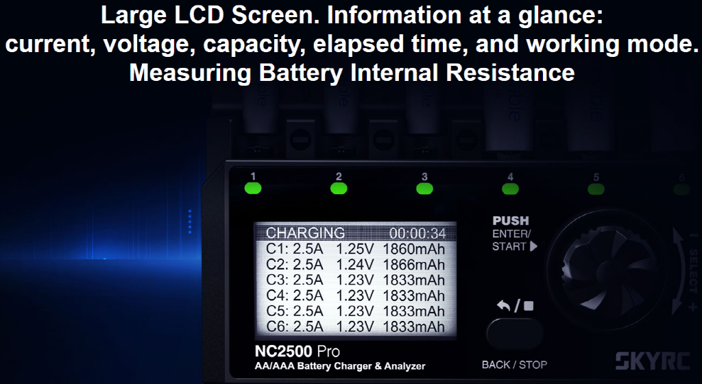 [ܼ] SK-100185-01 [SKY RC] (ͷ ) NC2500 Pro 6EA Battery Charger & Analyzer ̴, Ÿ̾ ̴ī 