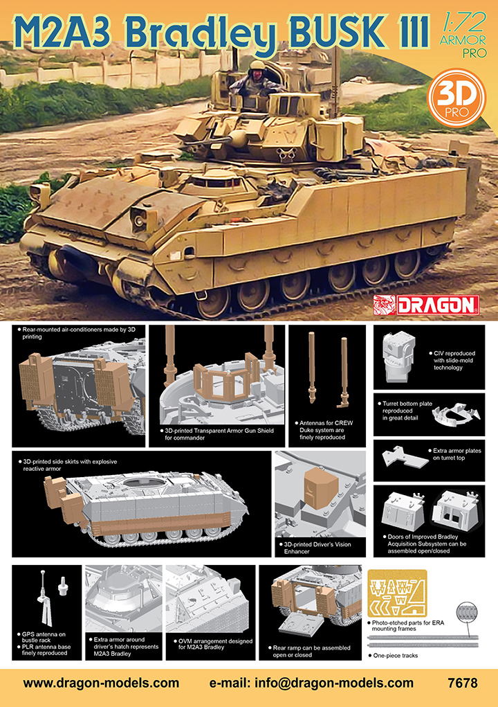 [���ܼ�] BD7678 [Dragon] BD7678 1/72 M2A3 Bradley BUSK III w/3D Interio