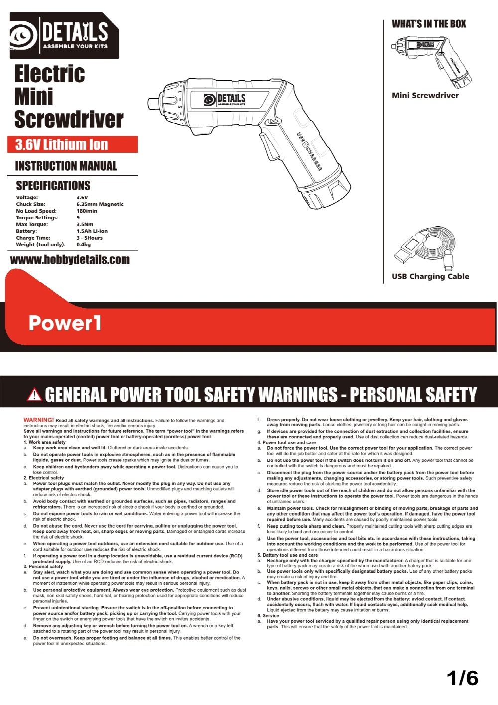 [���ܼ�] DTT01001-SET [DETAILS TECH] (���� ���� DETAIL �� ��Ʈ �޺�) Power Electric Driver Titanium Power Tool Tips 4pcs (Hex1.5/2.0/ 2.5/3.0mm)