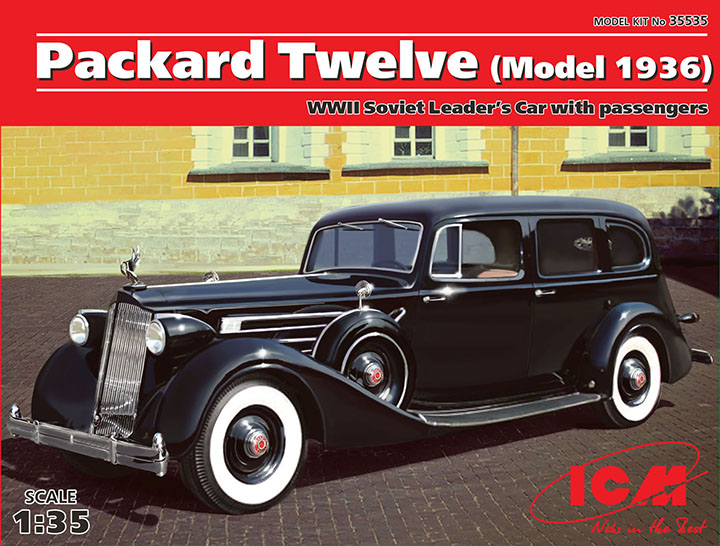 [ܼ] BICM35535 [ICM] BICM35535 1/35 Packard Twelve (Model 1936) with Passengers WWII Soviet Leaders Car 5 figures