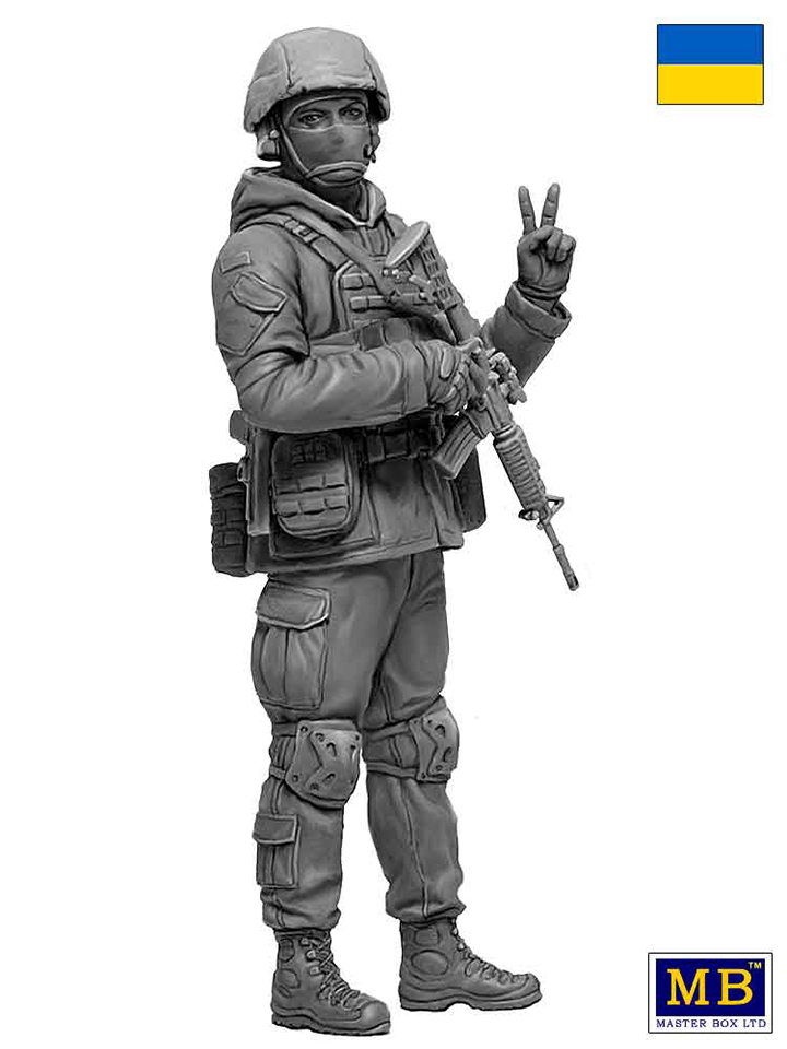 [���ܼ�] CM24085 [MasterBox] CM24085 1/24 Russian-Ukrainian War series,Kit No1.Ukrainian soldier,Defence of Kyiv,March 2022