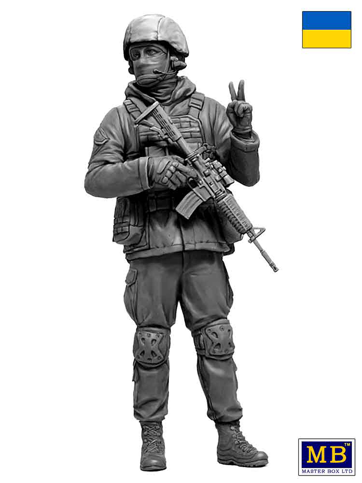 [���ܼ�] CM24085 [MasterBox] CM24085 1/24 Russian-Ukrainian War series,Kit No1.Ukrainian soldier,Defence of Kyiv,March 2022