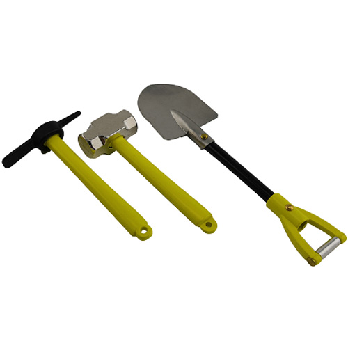 [ܼ] DTSM01006 [DETAILS TECH] ( Ǽ) Metal Hammer Pickaxe and Shovel Set - Yellow for 1/10 RC Crawler
