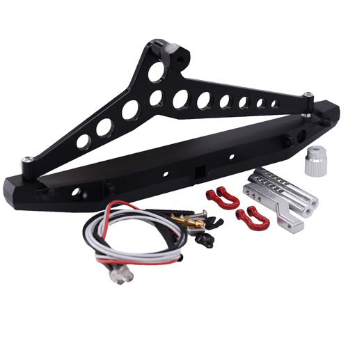 [ܼ] DTUP04005 [DETAILS TECH] Rear Bumper with Light for TRX-4 1/10 RC Crawler Car Parts (Black)