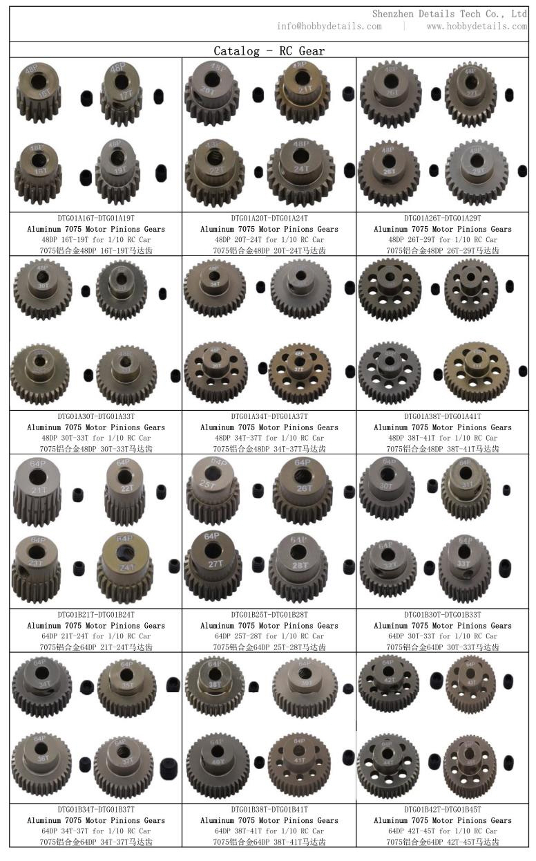 [ܼ] DTG01C19T [DETAILS TECH] 7075 Hard Coated M0.6 Pinions Gear - Ti Gold for 19T