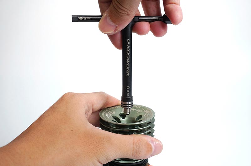 [���ܼ�] KOS13261 [KOSWORK] Glow Plug/Clutch Nut Cross Wrench (Nut 7, 8, 10mm & Hex 5mm)