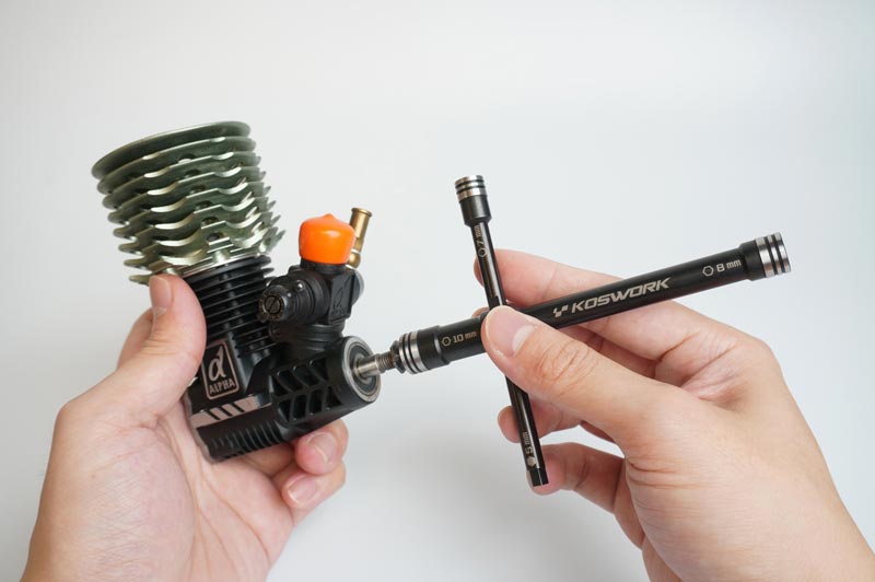 [���ܼ�] KOS13261 [KOSWORK] Glow Plug/Clutch Nut Cross Wrench (Nut 7, 8, 10mm & Hex 5mm)