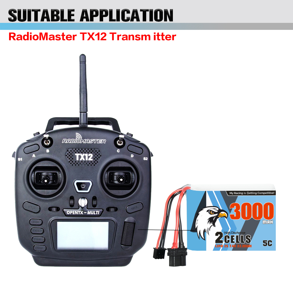 [���ܼ�] CD2S30005R [CODDAR] 7.4V 3000mAh 5C ������� ��Ƭ ������ ���͸� (Radiomaster TX12 ������ ��� ����)