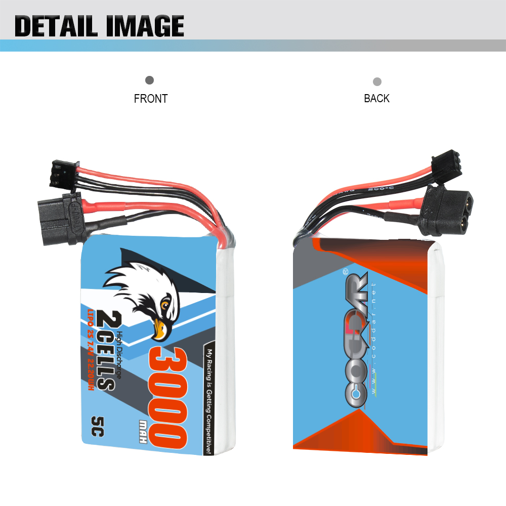 [���ܼ�] CD2S30005R [CODDAR] 7.4V 3000mAh 5C ������� ��Ƭ ������ ���͸� (Radiomaster TX12 ������ ��� ����)