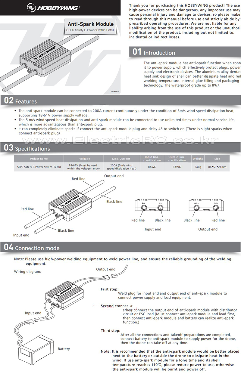 [ܼ] HBW-ASM-300A [Hobbywing] п 뷮 Ƽ ũ  300A