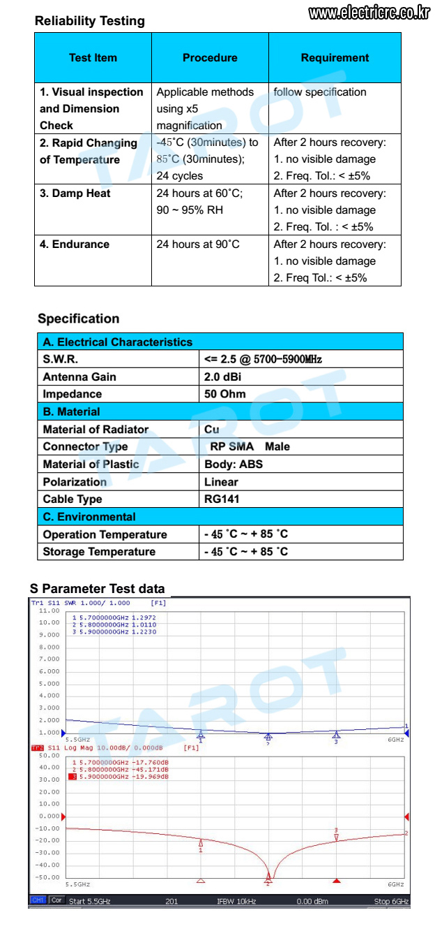 [ܼ] TL300K2-CVP [TR] 5.8Ghz TX Clover Short Type ׳ (SMA/Pin Type/Virtical)