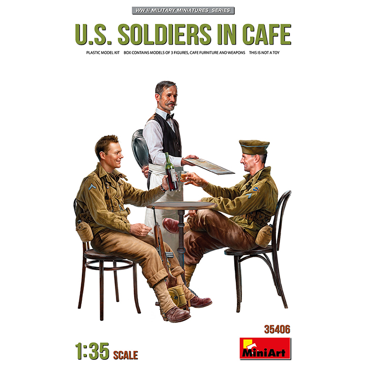 [ܼ] BE35406 [Miniart] BE35406 1/35 U.S. Soldiers in Cafe