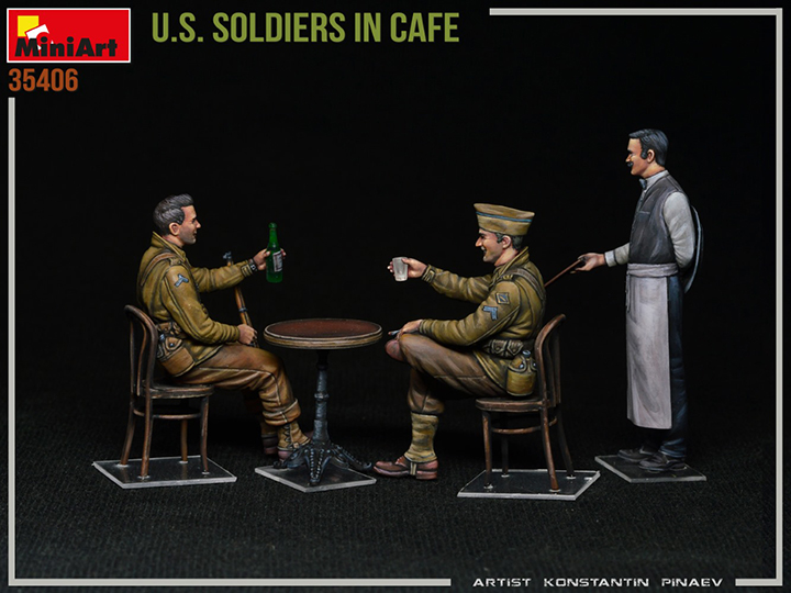 [ܼ] BE35406 [Miniart] BE35406 1/35 U.S. Soldiers in Cafe
