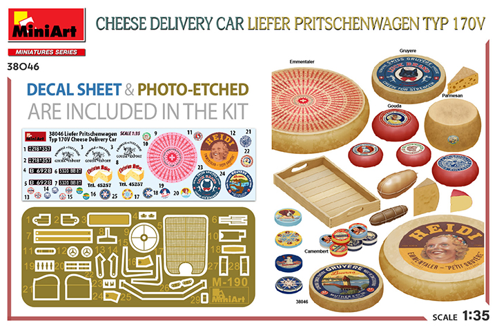 [ܼ] BE38046 [Miniart] BE38046 1/35 Cheese Delivery Car Liefer Pritschenwagen Typ 170V