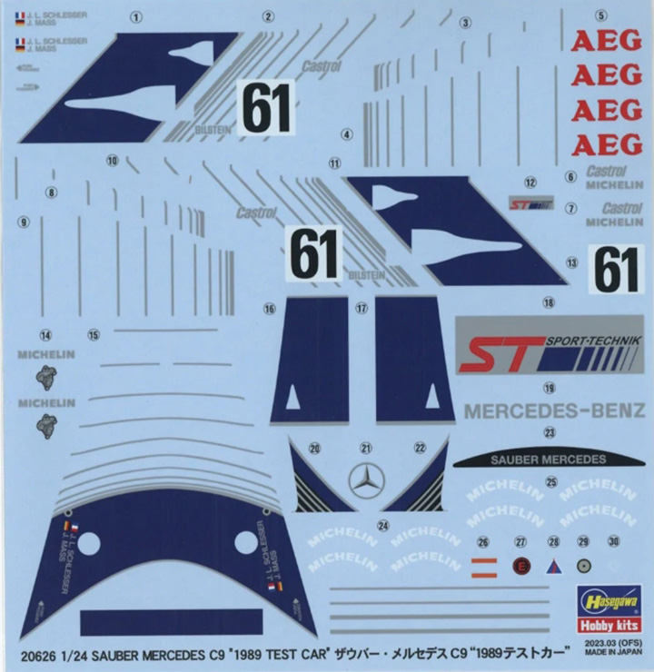 [ܼ] BH20626 [Hasegawa] BH20626 1/24 Sauber Mercedes C9 1989 Test Car