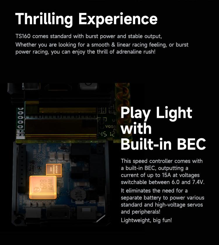 [ܼ] SK-300078-01 [SKY RC] TS160 Pro 160A Brushless Sensored ESC 7.4V BEC With Integrated Bluetooth