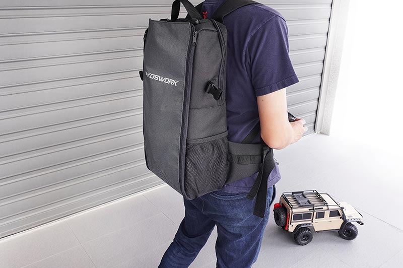 [ܼ] KOS32213BK [KOSWORK] RC Car Expandable Backpack (1/8 Buggy, 1/10 Buggy, Truck, Touring & Crawler) Black