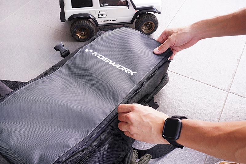 [ܼ] KOS32213BK [KOSWORK] RC Car Expandable Backpack (1/8 Buggy, 1/10 Buggy, Truck, Touring & Crawler) Black