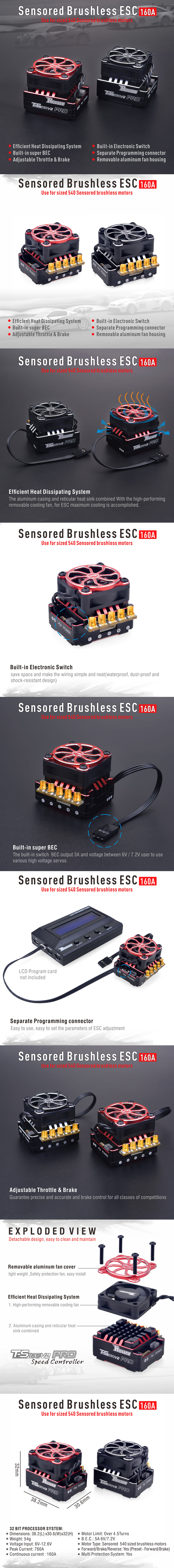 [���ܼ�] 697238888239 [SURPASS HOBBY] TS160 V2 PRO ESC