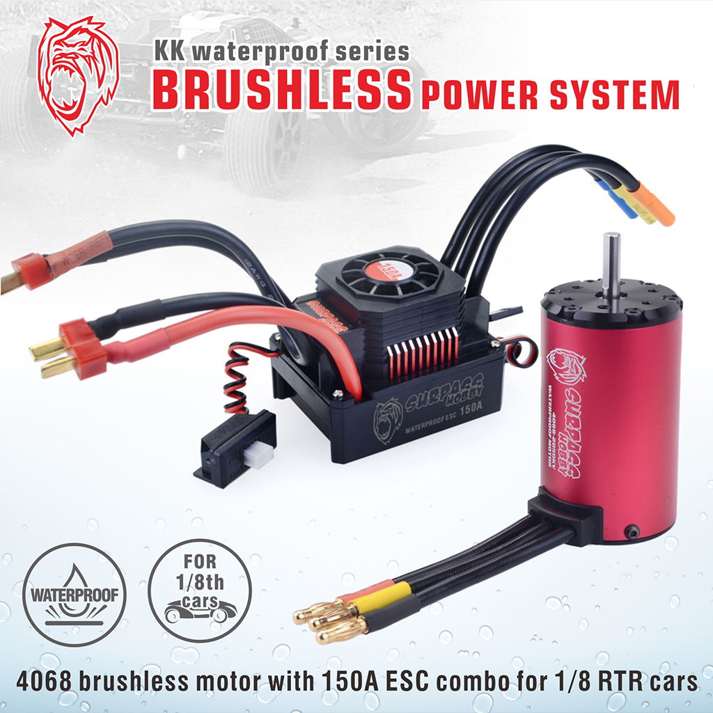 [ܼ] 697175079644 [SURPASS HOBBY] Waterproof 4068 Brushless Motor with 150A ESC Combo 2050KV
