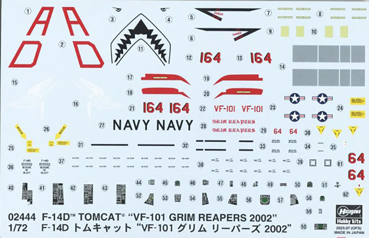 [���ܼ�] BH02444 [Hasegawa] BH02444 1/72 F-14D Tomcat VF-101 Grim Reapers 2002