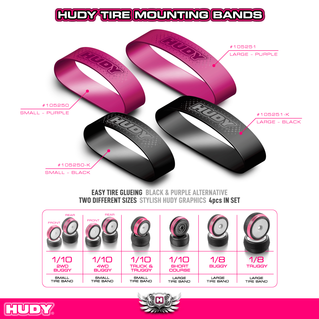 [���ܼ�] 105250-K [HUDY] Tire Mounting Band - Small - Black/purple (4)