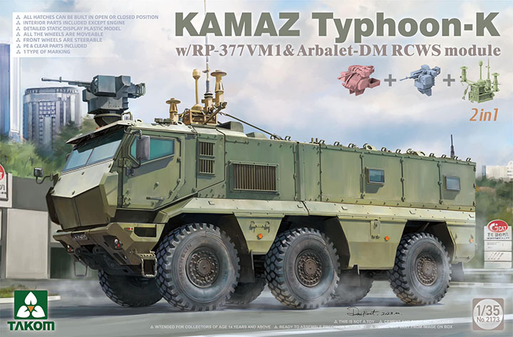 [ܼ] BT2173 [Takom] BT2173 1/35 KamAZ Typhoon- K w/RP-377VM1 & Arbalet-DM RCWS Module