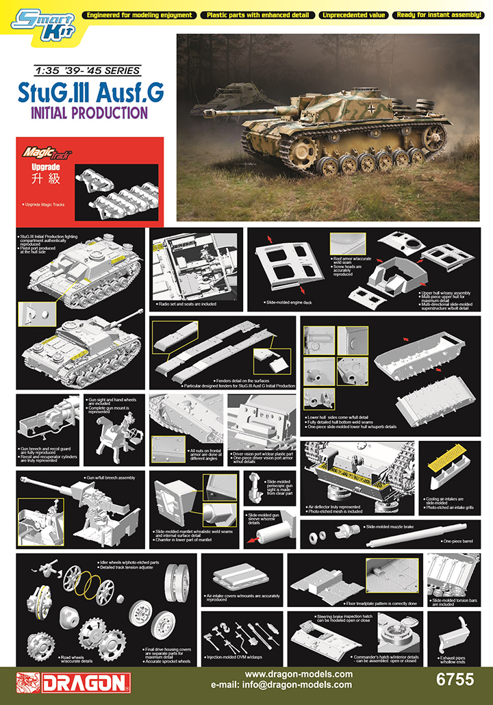 [ܼ] BD6755 [Dragon] BD6755 1/35 StuG.III Ausf.G Initial Production w/Magic Track