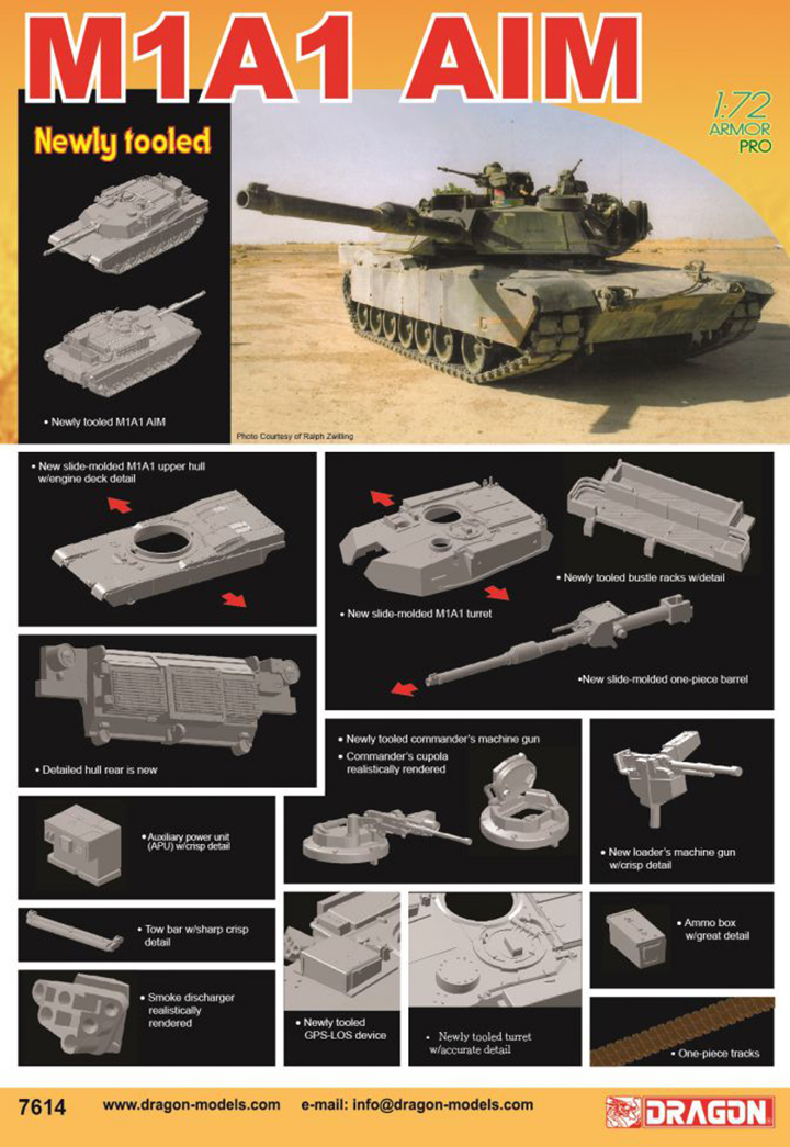 [���ܼ�] BD7614 [Dragon] BD7614 1/72 M1A1 AIM Abrams