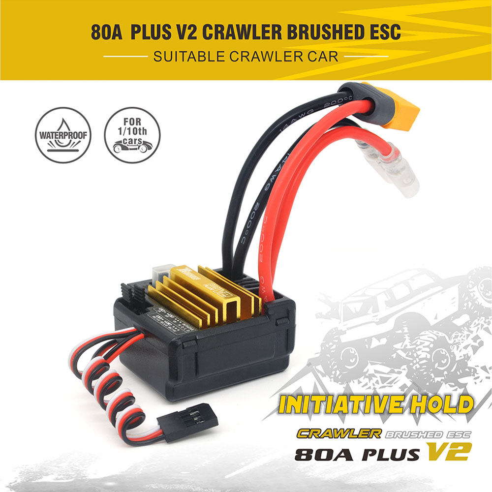 [ܼ] 697238888356 [SURPASS HOBBY] 80A-PLUS V2 Top Level Brushed ECS for Crawler Car