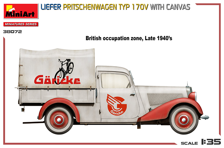 [���ܼ�] BE38072 [Miniart] BE38072 1/35 Liefer Pritschenwagen Typ 170V with Canvas