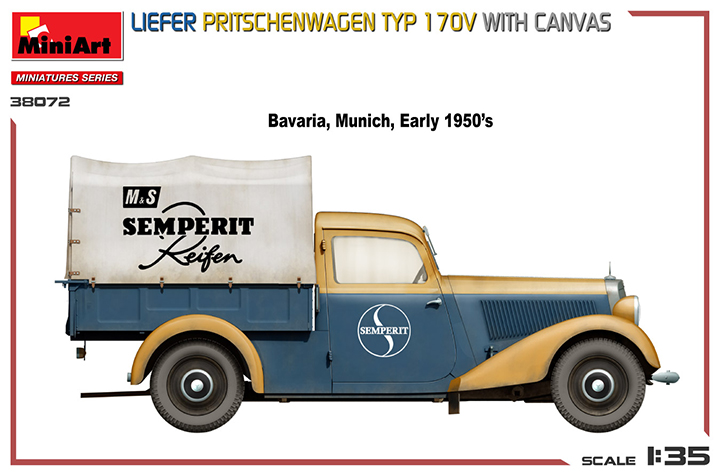[���ܼ�] BE38072 [Miniart] BE38072 1/35 Liefer Pritschenwagen Typ 170V with Canvas